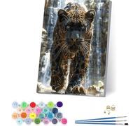 Dipingere con i Numeri Adulti Leopardo, DIY Paint by Numbers Animale, Dipingere con i Numeri con Vernici e Pennelli, Hobby Creativi Adulti, Number Artist, Decorazione Casa Regalo 100x130cm S-6057