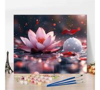 Dipingere con i Numeri Adulti Loto Paint by Numbers Sogno DIY Quadro da Dipingere con Numeri Set con Colori Acrilici e Pennelli 40X120cm, Senza Telaio, Dipinto Su Tela, Decorazioni Natalizie Y5-775