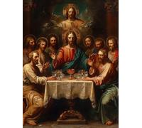 Dipingere con i Numeri Adulti L'Ultima Cena, DIY Paint by Numbers Uomo, Dipingere con i Numeri con 3 Pennelli e Vernice Acrilica, Hobby Creativi Adulti, Decorazione Casa, Regalo Donna 90x120cm 5-7623