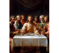 Dipingere con i Numeri Adulti L'Ultima Cena, DIY Paint by Numbers Uomo, Dipingere con i Numeri con 3 Pennelli e Vernice Acrilica, Hobby Creativi Adulti, Decorazione Casa, Regalo Donna 90x120cm 4-2783