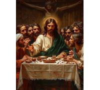 Dipingere con i Numeri Adulti L'Ultima Cena, DIY Paint by Numbers Uomo, Dipingere con i Numeri con 3 Pennelli e Vernice Acrilica, Hobby Creativi Adulti, Decorazione Casa, Regalo Donna 100x135cm E-7644