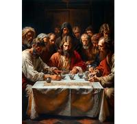 Dipingere con i Numeri Adulti L'Ultima Cena, DIY Paint by Numbers Uomo, Dipingere con i Numeri con 3 Pennelli e Vernice Acrilica, Hobby Creativi Adulti, Decorazione Casa, Regalo Donna 100x135cm V-9255
