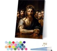 Dipingere con i Numeri Adulti L'Ultima Cena, Paint by Numbers Uomo, DIY Quadri da Dipingere numerati con Vernici e Pennelli, Hobby Creativi Adulti, Number Artist, Decorazione Casa 40x50cm 9-7944