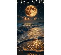 Dipingere con i Numeri Adulti Luna Dipingere con i Numeri Mare DIY Paint by Numbers 50X100cm con 3 Pennelli e Vernice Acrilica, Kit per Tela Antipiega, Nessuna Cornice, Decorazioni Casa, Regalo W6-511
