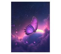 Dipingere con i Numeri Adulti Luna Quadri da Dipingere Numerati Bambini Farfalla, Kit Pittura Adulti per Quadri Moderni Soggiorno, Painting by Numbers per Decorazioni Parete Regalo 30 x 40 Cm LSJ-797