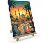 Dipingere con i Numeri Adulti Luoghi sacri islamici Paint by Numbers Kit Pittura Bambini, Colorare con i Numeri Adulti, Dipingi con i Numeri con Tela, Vernice Acrilica e 3 Pennelli 30x60cm Z-962