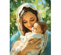 Dipingere con i Numeri Adulti Madre Figura 60 x 90 cm, Kit Pittura Adulti Fai-da-Te per Principianti, Paint by Numbers con Pennelli e Colori Acrilici, Decora la casa Regalo (senza cornice) -YH669