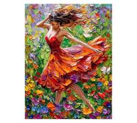 Dipingere con i Numeri Adulti Mare di fiori Dipingere con i Numeri Bambini Donna Quadri Moderni Soggiorno, Hobby Creativi Adulti Paint by Numbers 70 x 50cm Canvas Painting, Decorazioni Parete LSJ-2209