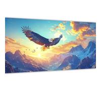 Dipingere con i Numeri Adulti Montagna, Dipingere con i Numeri Aquila Paint by Numbers DIY Kit con Tela Acrilica Vernici e Pennelli, Donna Hobby Creativi, Decor Casa 50x100cm Senza Cornice (Y#A)45