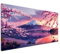 Dipingere con i Numeri Adulti, Monte Fuji Kit di Paint by Numbers per Adulti, Fiori di Ciliegio Kit di Dipingere con i Numeri con Pennelli Pigmento Acrilico Disegno Pittura, Senza Cornice 50x70cm B-7