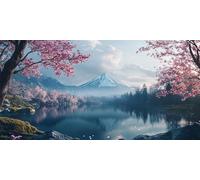 Dipingere con i Numeri Adulti Monte Fuji, Kit per Pittura a Olio fai da te, 50x100cm, Paint by Numbers con 3 Pennelli e Vernice Acrilica, Creativi Passatempo per Adulti Decorazioni Casa, Giappone C239
