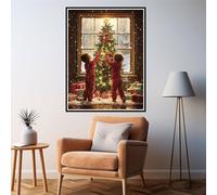 Dipingere con i Numeri Adulti Natale Paint by Numbers Inverno Kit Pittura Adulti, Dipingere con i Numeri Bambini Fai Da Te Kit Pittura Olio con Acrilici e Pennelli, Decorazioni Casa 30x40cm 2y-433