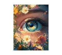 Dipingere con i Numeri Adulti Occhio Fai da te Hobby Creativi Adulti con Colore Tele per Dipingere Flower 70x50CM 36 Colori Acrilici e Pennello Pittura, Quadri Moderni Soggiorno Regalo Donna 2YH-10619