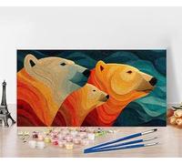 Dipingere Con I Numeri Adulti Orso Dipingere Con I Numeri Astratto Pittura Con I Numeri, Fai Da Te Kit Pittura Adulti Couleur Tela Paintings Retrò Kits per Decora la Casa Senza Cornice 40x80cm Q-4B98