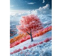 Dipingere con i Numeri Adulti Paesaggi Quadri da Dipingere Numerati Albero Paint by Numbers Kit Adults Fai Da Te con 3 Pennelli e Vernice Acrilica, Decorazioni Casa, Regalo Donna 20x30 cm, Model 927