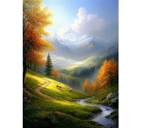 Dipingere con i Numeri Adulti Paesaggi Quadri da Dipingere Numerati Foresta Paint by Numbers Kit Adults Fai Da Te con 3 Pennelli e Vernice Acrilica, Decorazioni Casa, Regalo Donna 20X30Cm, Model 915