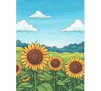 Dipingere con i Numeri Adulti Paesaggi Quadri da Dipingere Numerati Girasole Paint by Numbers Kit Adults Fai Da Te con 3 Pennelli e Vernice Acrilica, Decorazioni Casa, Regalo Donna 70x90 cm, Model 799