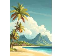 Dipingere con i Numeri Adulti Paesaggi Quadri da Dipingere Numerati Spiaggia Paint by Numbers Kit Adults Fai Da Te con 3 Pennelli e Vernice Acrilica, Decorazioni Casa, Regalo Donna 50x70cm, Model 921