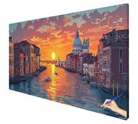 Dipingere con i Numeri Adulti Paesaggio 70x30cm XXL Paint by Numbers Quadri da Dipingere Numerati Venezia Hobby Creativi Adulti Painting by Numbers Kit per Pittura Olio Decorazioni Autunnali H-22