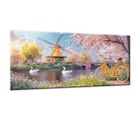 Dipingere con i Numeri Adulti Paesaggio DIY Paint by Numbers Lago Quadri da Dipingere Numerati con 3 Pennelli e Colori Acrilici, Hobby Creativi Adulti, Idee Regalo Bambini Donna, 20x40cm w0-403