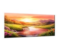 Dipingere con i Numeri Adulti Paesaggio DIY Paint by Numbers Tramonto Quadri da Dipingere Numerati con 3 Pennelli e Colori Acrilici, Hobby Creativi Adulti, Idee Regalo Bambini Donna, 20x40cm w0-413