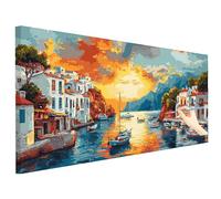 Dipingere con i Numeri Adulti Paesaggio Paint by Numbers Italia 70x30cm Cheerful Painting by Numbers Adulti Hobby Creativi, Quadri da Dipingere con Numeri per Regalo Donna Decorazioni Autunnali T-25
