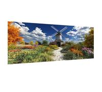 Dipingere con i Numeri Adulti Paesaggio Paint by Numbers Mulino A Vento, Kit Pittura Adulti con Pennelli e Vernice Acrilica, Fai Da Te Quadro da Dipingere con Numeri per Principianti, 25x50cm 02w-394