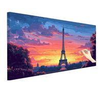 Dipingere con i Numeri Adulti Paesaggio Paint by Numbers Parigi 120x50cm Cheerful Painting by Numbers Adulti Hobby Creativi, Quadri da Dipingere con Numeri per Regalo Donna Decorazioni Autunnali Z-43