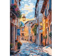 Dipingere con i Numeri Adulti Paesaggio Paint by Numbers Quadro da Dipingere con i Numeri Bambini Italia Painting by Numbers Hobby Creativi Adulti Tela da Dipinti con Numerati Kit Regalo 50x70cm M-74