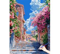 Dipingere con I Numeri Adulti Paesaggio Paint by Numbers Tele da Dipingere con Numeri Italia, Fai Da Te Hobby Creativi Adulti Kit di Pittura Painting by Numbers Regalo Donna Decor Parete 70x90cm H-79