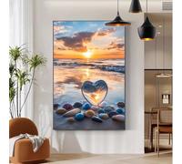 Dipingere con i Numeri Adulti Paesaggio Paint by Numbers with Frame, con Pennelli Pigmento Acrilico dipingere con i numeri Amore Hobby Creativi Adulti DIY Idee Regalo Donna DecorCasa,40x50cm b-192