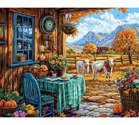 Dipingere con i Numeri Adulti Paesaggio Quadri da Dipingere Numerati DIY Paint by Numbers, Kit per Tela 90x120cm, Senza Cornice, Hobby Creativi Adulti Idee Regalo Donna Decorazioni Casa, Bue x-z246