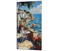 Dipingere con i Numeri Adulti, Paint by Numbers Piccola città Mare Hobby Creativi Adulti, Kit di Pittura Acrilica DIY, Dipingere con i Numeri Kit, Regalo Decorazioni Casa 30x60cm (Senza Telaio) 0z-123