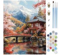 Dipingere con i Numeri Adulti palazzo, ponte Kit Dipingere con i Numeri, Fai-da-Te per Principianti Paint by Numbers con 3 Penne e Colori Acrilici per Decorazioni Autunnali Casa Regalo 90x120cm D1-121