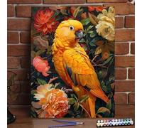 Dipingere con i Numeri Adulti,Pappagallo giallo Dipingi con i Numeri per Bambini Principianti,DIY Kit di Pittura a Olio con Acrilici Pigmento Paint by Numbers Casa Decora Regalo,con telaio 30x40cm