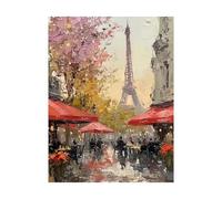 Dipingere con i Numeri Adulti Parigi Fai da te Hobby Creativi Adulti con Colore Tele per Dipingere Strada 40x30CM 36 Colori Acrilici e Pennello Pittura, Quadri Moderni Soggiorno Regalo Donna 2YH-12516