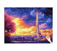 Dipingere con i Numeri Adulti Parigi Paint by Numbers Adulti Quadro da Dipingere con i Numeri Paesaggio, Painting by Numbers Kit Pittura Tele Creativo Passatempo per Decor Regalo Donna 70x50cm Z-12