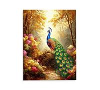 Dipingere con i Numeri Adulti, Pavo Della Foresta Paint by Numbers con Vernici e Pennelli, Kit di Pittura Acrilica Fai-da-Te per Adulti Principianti Decorazione la Casa 40x50cm (Nessuna Cornice) d-797