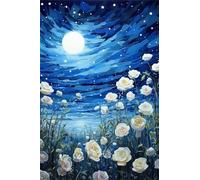 Dipingere con i Numeri Adulti,Peonia Cielo Stellato Kit di Pittura su Tela Fai-da-Te per Principianti,40x50cm con 3 Pennelli e Colori aAcrilici Paint by Numbers per Casa Decora Regalo con cornice