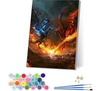 Dipingere con i Numeri Adulti Phoenix, DIY Paint by Numbers Fiamma, Dipingere con i Numeri con Vernici e Pennelli, Hobby Creativi Adulti, Number Artist, Decorazione Casa, Regalo Donna 80x110cm S-1837