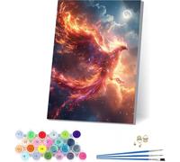 Dipingere con i Numeri Adulti Phoenix, Paint by Numbers Luna, DIY Quadri da Dipingere numerati con Vernici e Pennelli, Hobby Creativi Adulti, Number Artist, Decorazione Casa Regalo 80x110cm S-5869