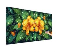 Dipingere con i Numeri Adulti Pianta, Fai Da Te Paint by Numbers Fiore Quadri da Dipingere Numerati, Painting by Numbers con Pennelli Pigmento Acrilici Tela 90x40cm, Decora la casa Regalo Donna O-24