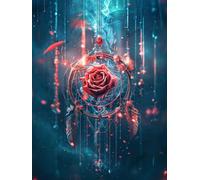 Dipingere con i Numeri Adulti Piuma rosa Paint by Numbers Bambini, DIY Kit di Tele per Pittura a Olio Dipinte a Mano, Hobby Creativi Adulti, Decorazioni Parete, Regalo Donna 30x40cm con Cornice J8-768