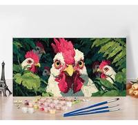Dipingere Con I Numeri Adulti Pollo Dipingere Con I Numeri Animale Pittura Con I Numeri, Fai Da Te Kit Pittura Adulti Couleur Tela Paintings Retrò Kits per Decora la Casa Senza Cornice 40x80cm Z-SE98