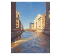 Dipingere con i Numeri Adulti Ponte, Quadri da Dipingere Numerati Città Kit Pittura con Colori Acrilici Pennello Pittura e Canvas 70x50 cm, Paint by Numbers per Quadri Decorazioni Parete model-7769