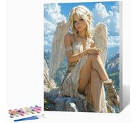 Dipingere Con I Numeri Adulti Ragazza Paint By Numbers Kits Angelo, Passatempo Per Adulti Kit Pittura, DIY Creativo Dipingere Con Colori Acrilici Pennelli, Regalo 40x50 cm Senza Cornice -LKF0794F0