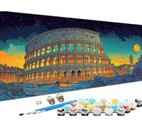 Dipingere con i Numeri Adulti Roma, Kit Paint by Numbers Colosseo Quadri da Dipingere Numerati XXL, Kit Pittura Acrilica Fai Da Te Hobby Creativi Adulti per Halloween Decorazioni Casa 40 x 90 CM Z-990