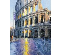 Dipingere Con I Numeri Adulti Roma Paint by Numbers Colosseo Pittura Con I Numeri, Fai Da Te Kit Pittura Adulti Couleur Paintings Kits con Accessori per Decora la Casa, Con Cornice 40x50cm U-4270