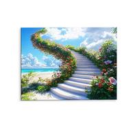 Dipingere con i Numeri Adulti Scala Del Cielo, Paint by Numbers Incluso Colori Acrilici & Pennelli, Pittura ad Olio, Senza Telaio, Kit Pittura Adulti per Decorazione la Casa Regalo, 60x80cm G-914