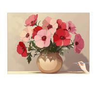 Dipingere con i Numeri Adulti Semplice Paint by Numbers Adulti Quadro da Dipingere con i Numeri Fiori, Painting by Numbers Kit Pittura Tele Creativo Passatempo per Decor Casa Regalo Donna 50x40cm T-86